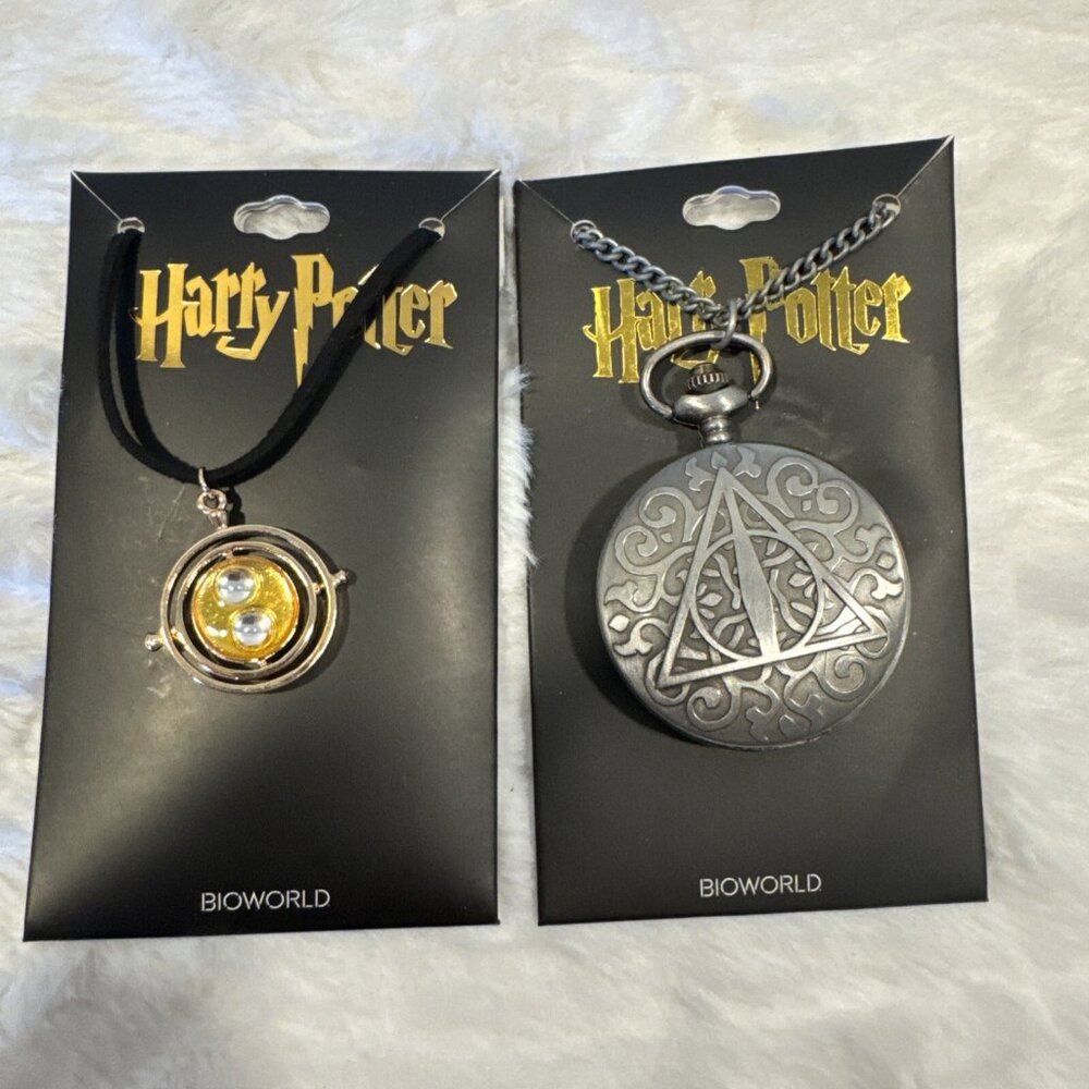 New Bioworld Lootcrate Harry Potter Deathly Hallows Pocket Watch and time turner
